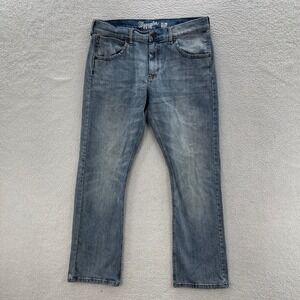 Wrangler Jeans Mens 34x32 Blue Retro Slim Boot Light Wash Denim Cowboy Western